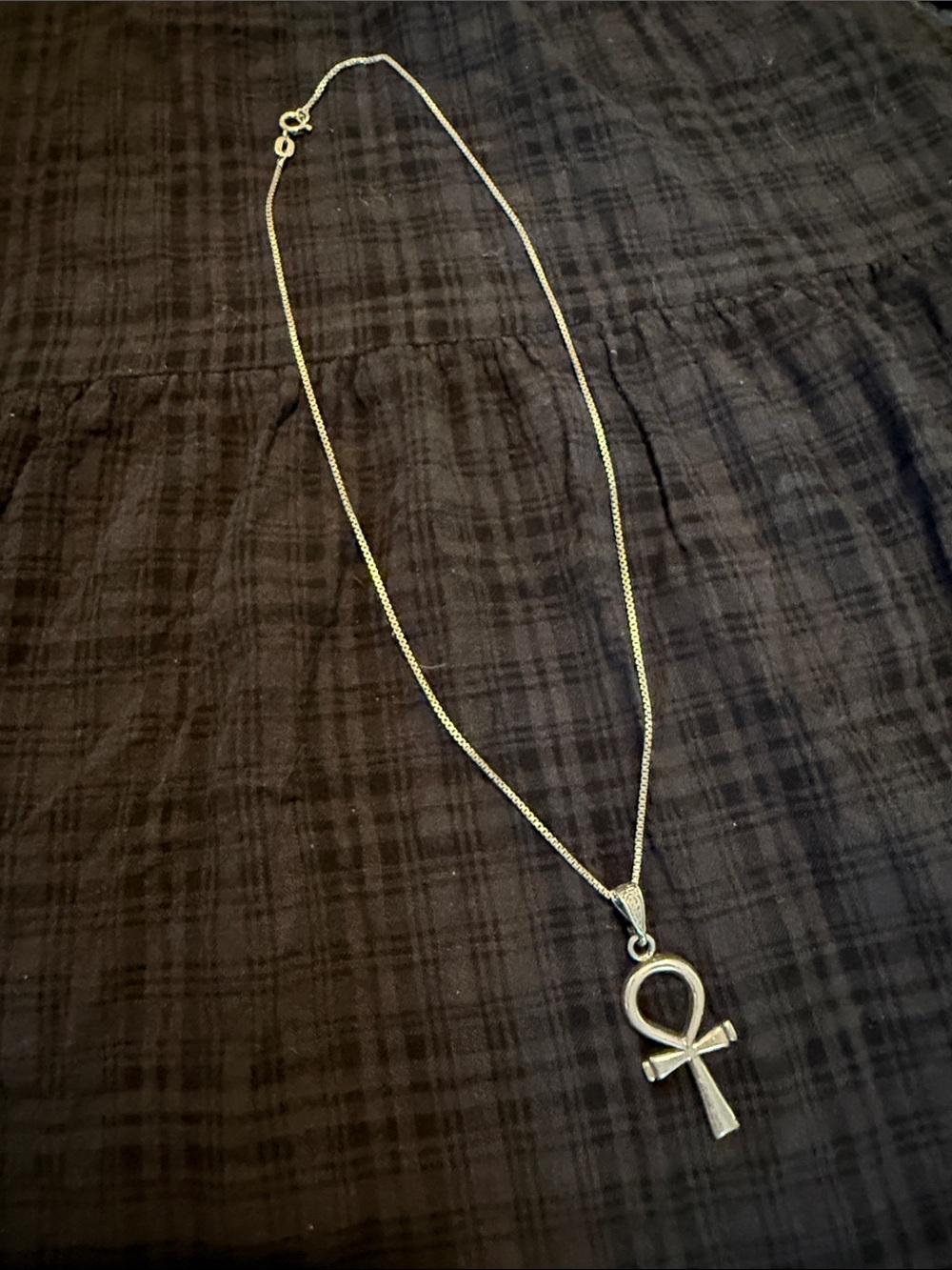 Sterling Silver Ankh Pendant Necklace